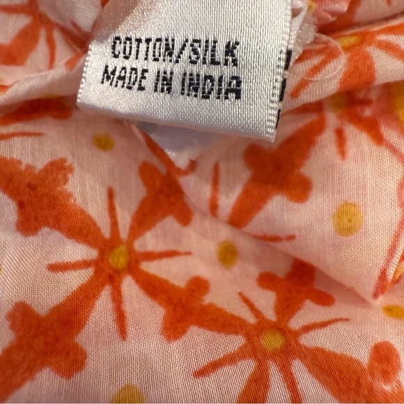 Roberta Roller Rabbit Orange SILK & Cotton Tunic Top/cover Up Women's Sz XS - Picture 11 of 12